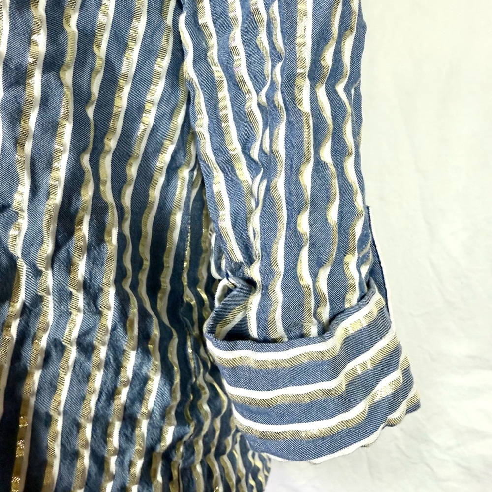 Anne Klein Striped Button-Down Blouse - image 3